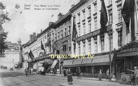ancienne carte postale de Gand Place Wilson et de France
