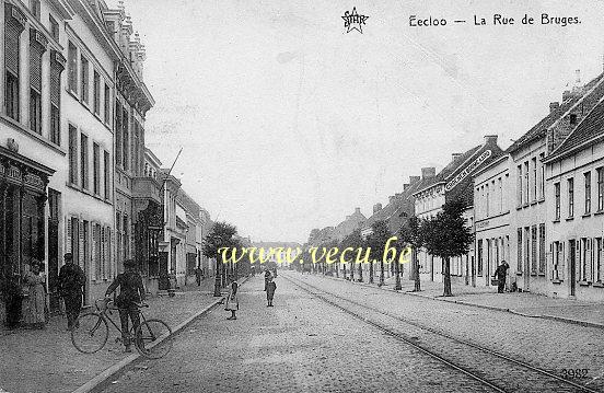 ancienne carte postale de Eecloo La rue de Bruges