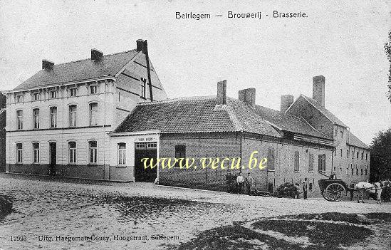 ancienne carte postale de Beerlegem Brasserie