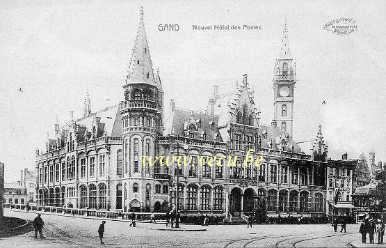 ancienne carte postale de Gand Nouvel Hôtel des Postes