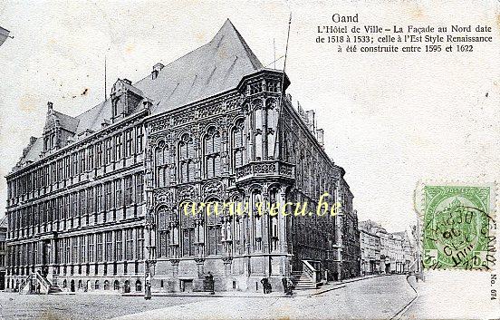 ancienne carte postale de Gand L'Hôtel de Ville