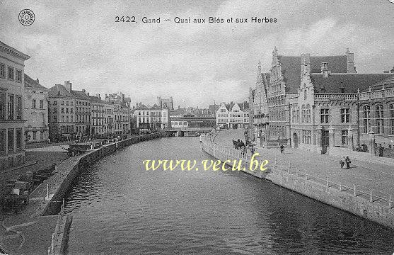 postkaart van Gent Korenlei en Graslei