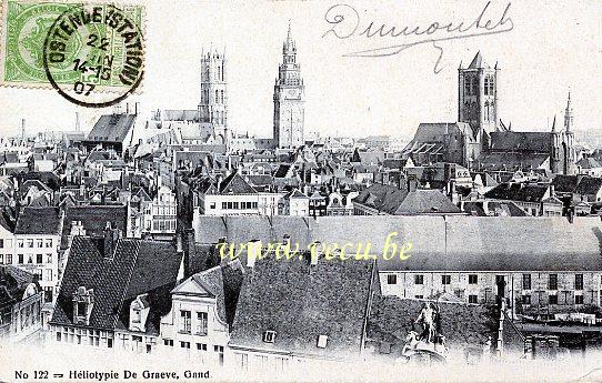 ancienne carte postale de Gand Panorama