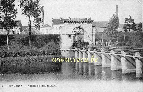 ancienne carte postale de Termonde Porte de Bruxelles