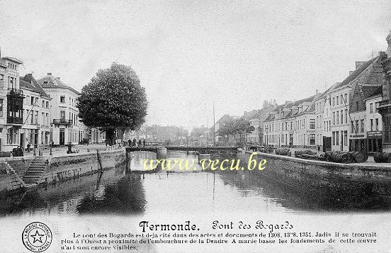 ancienne carte postale de Termonde Pont des Regards