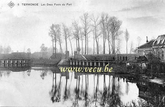ancienne carte postale de Termonde Les Deux Ponts du Fort