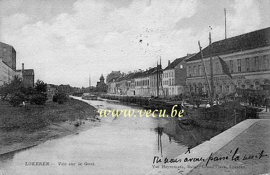 ancienne carte postale de Lokeren Vue sur le Quai