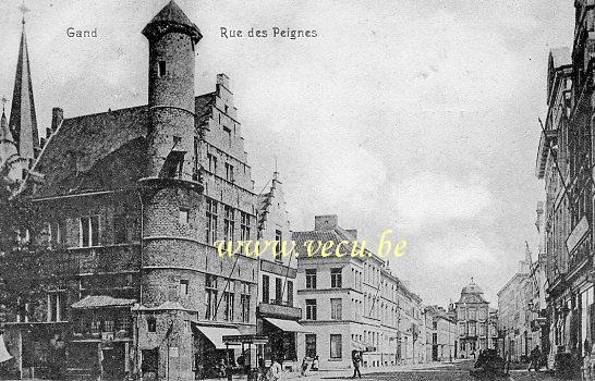 ancienne carte postale de Gand Rue des Peignes