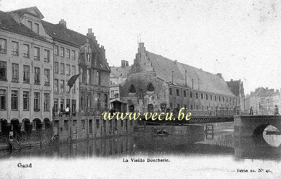 ancienne carte postale de Gand La Vieille Boucherie