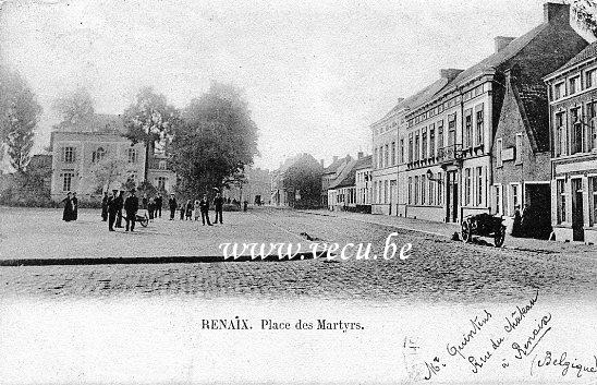 ancienne carte postale de Renaix Place des Martyrs