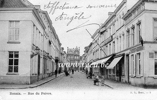 ancienne carte postale de Renaix Rue du Poivre