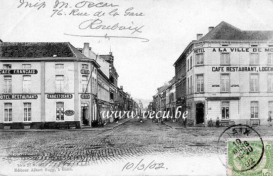 ancienne carte postale de Renaix Rue de la Station