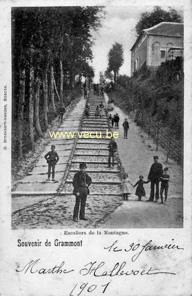 ancienne carte postale de Grammont Escaliers de la Montagne