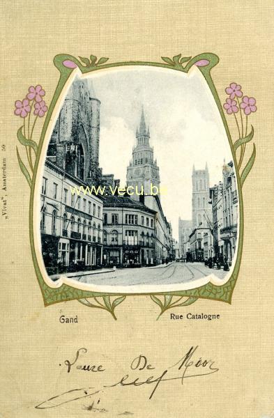 ancienne carte postale de Gand Rue Catalogne