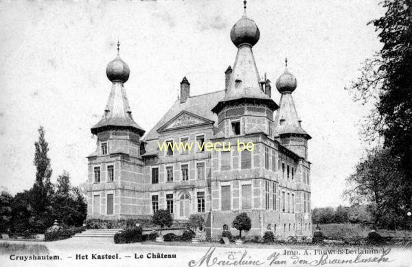 ancienne carte postale de Cruyshautem Le Château