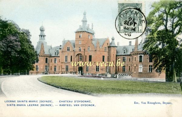ancienne carte postale de Deinze Leerne Sainte Marie - Château d'Oydonkc