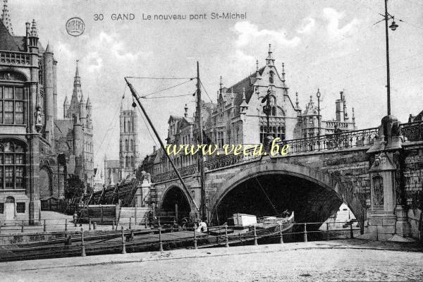 postkaart van Gent De nieuwe Sint-Michiel's brug