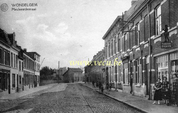ancienne carte postale de Wondelgem Meulestedestraat