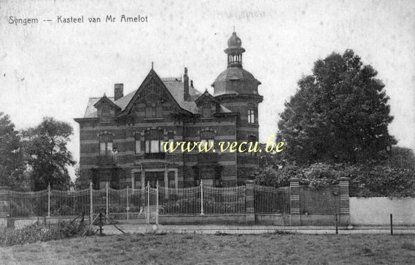 ancienne carte postale de Zingem Château de Mr Amelot