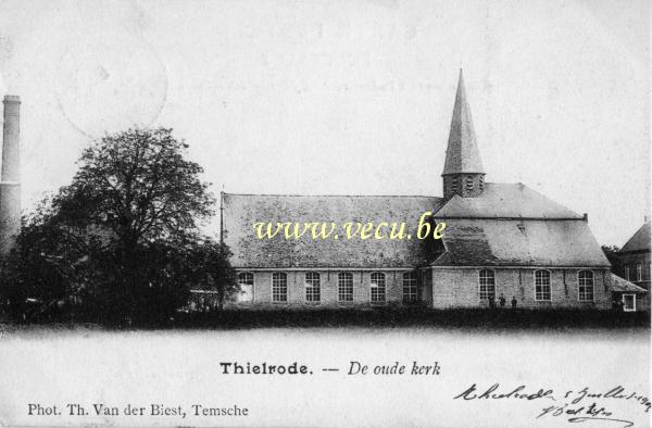 ancienne carte postale de Tielrode L'ancienne église