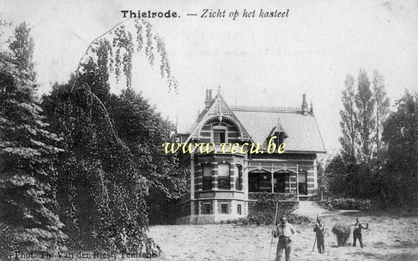 ancienne carte postale de Tielrode Vue sur le château