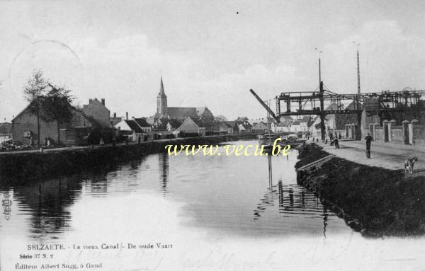ancienne carte postale de Zelzate Le vieux Canal