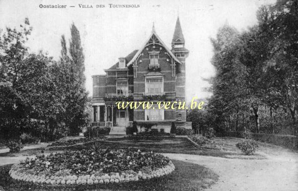 ancienne carte postale de Oostakker Villa des Tournesols