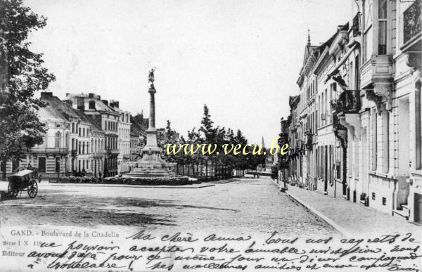 ancienne carte postale de Gand Boulevard de la Citadelle