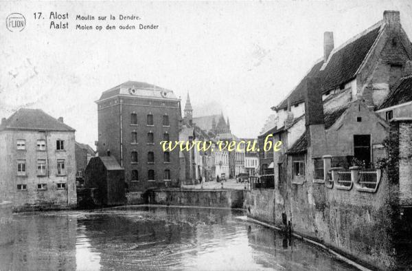 ancienne carte postale de Alost Moulin sur la Dendre