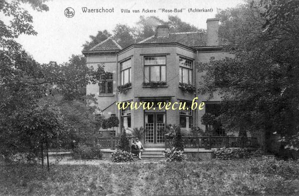 ancienne carte postale de Waarschoot Villa van Ackere - Rose Bud - Facade arrière