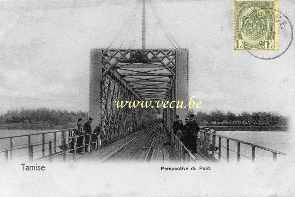ancienne carte postale de Tamise Perspective du Pont