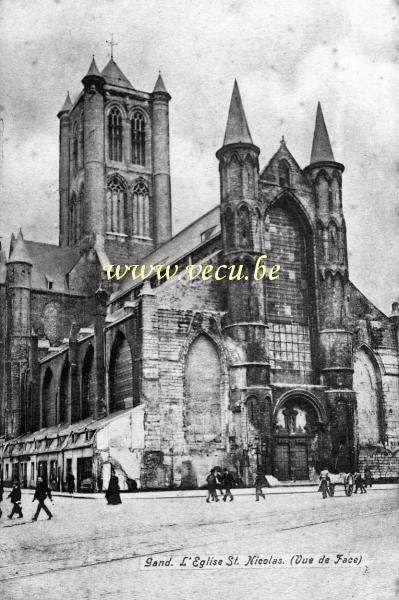 ancienne carte postale de Gand L'Eglise St Nicolas (Vue de Face)