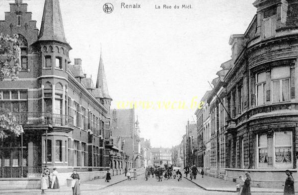 ancienne carte postale de Renaix La rue du Midi