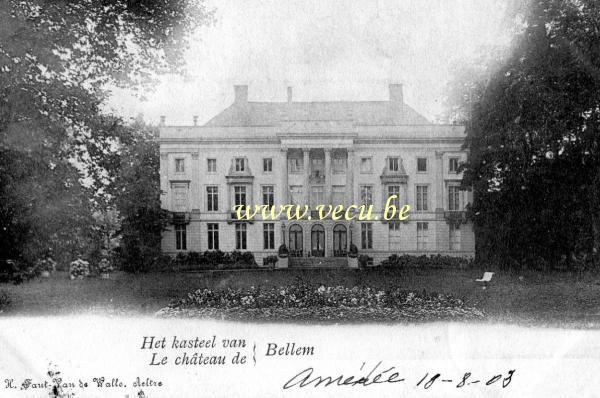 ancienne carte postale de Aalter Le château de Bellem