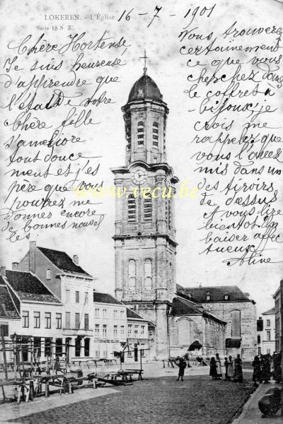 ancienne carte postale de Lokeren L'Eglise
