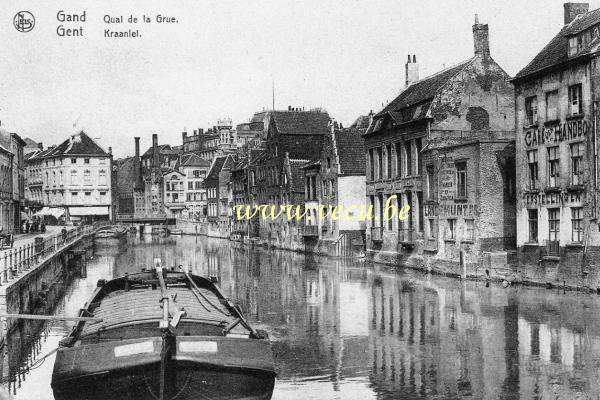 ancienne carte postale de Gand Quai de la Grue