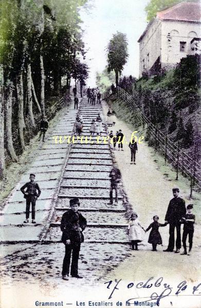 ancienne carte postale de Grammont Les Escaliers de la Montagne
