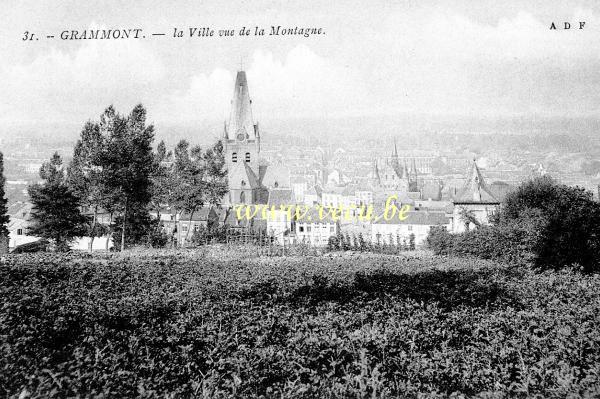 ancienne carte postale de Grammont La ville vue de la Montagne