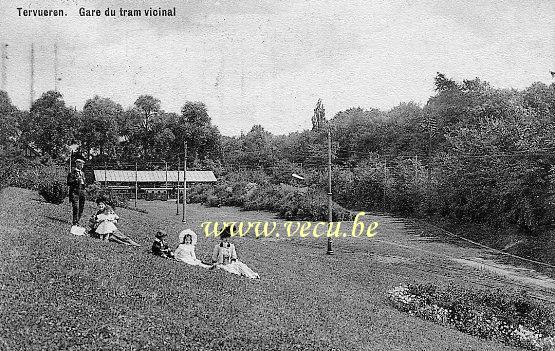 ancienne carte postale de Tervueren Gare du tram vicinal
