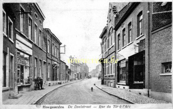 ancienne carte postale de Hoegaarden Rue du Tir à l'Arc