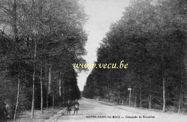 ancienne carte postale de Overijse Notre-Dame au bois Chaussée de Bruxelles