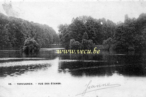ancienne carte postale de Tervueren Vue des étangs