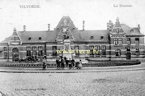 ancienne carte postale de Vilvorde La Station