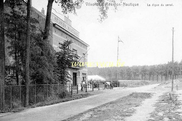 ancienne carte postale de Vilvorde Réunion nautique - Borght - La digue du canal