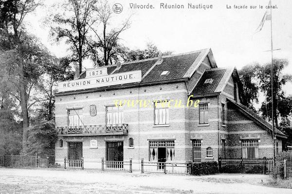 ancienne carte postale de Vilvorde Réunion nautique - Borght - La facade sur le canal