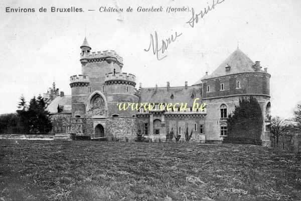 ancienne carte postale de Gaesbeek Château de Gaesbeek (façade)