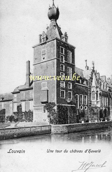 ancienne carte postale de Heverlee Une tour du château de Heverlé