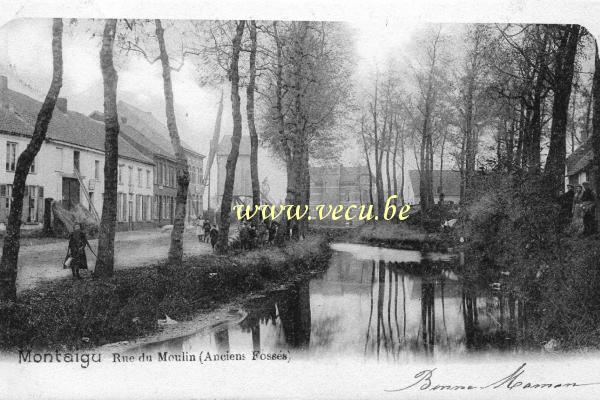 ancienne carte postale de Montaigu Rue du Moulin (Anciens Fossés)