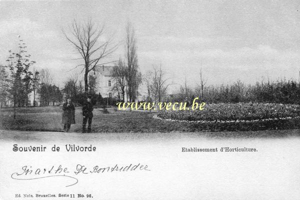 ancienne carte postale de Vilvorde Etablissement d'Horticulture