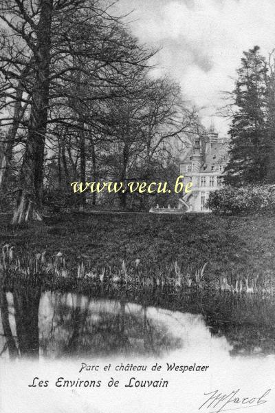 ancienne carte postale de Wespelaer Parc et château de Wespelaer